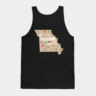 Missouri State USA Illustrated Map Tank Top